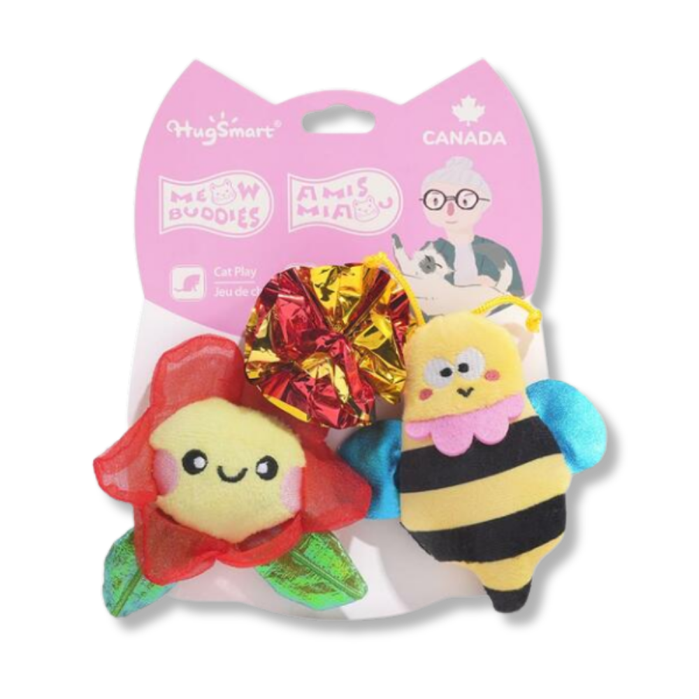 HugSmart Meow Buddies Flower and Bee Cat Toy