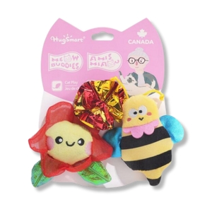 HugSmart Meow Buddies Flower and Bee Cat Toy
