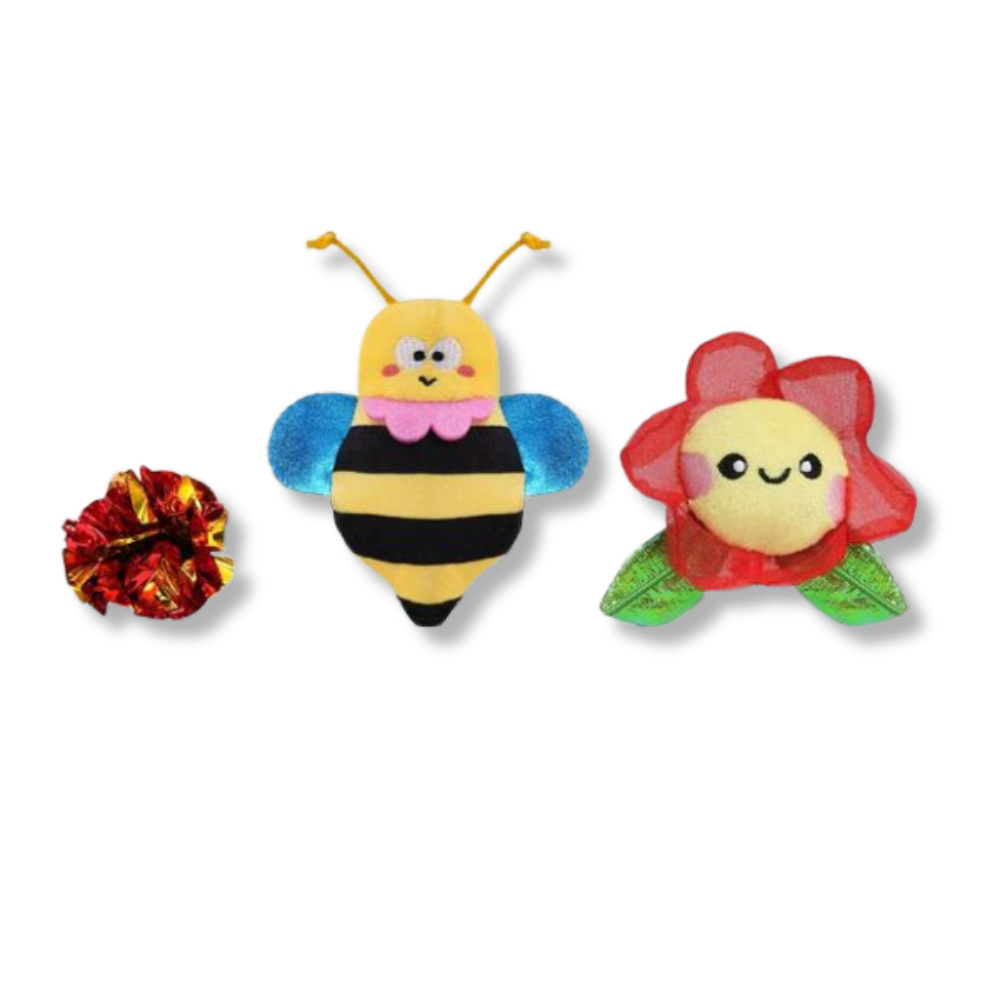 HugSmart Meow Buddies Flower and Bee Cat Toy