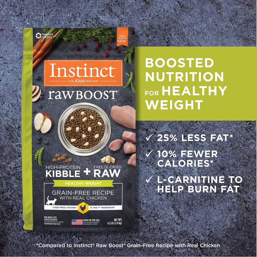 Instinct Raw Boost Grain-Free Recipe with Real Chicken for Healthy Weight Cats - 10 lb