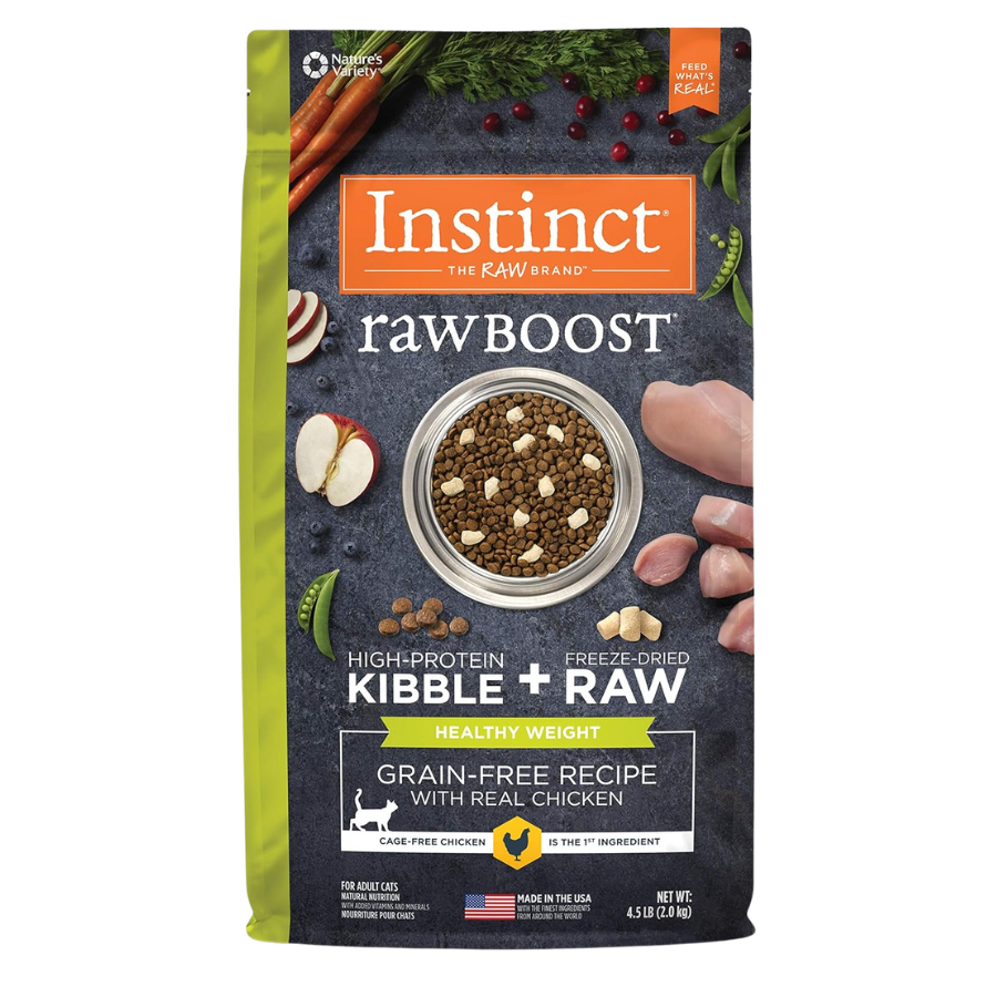 Instinct Raw Boost Grain-Free Recipe with Real Chicken for Healthy Weight Cats - 10 lb