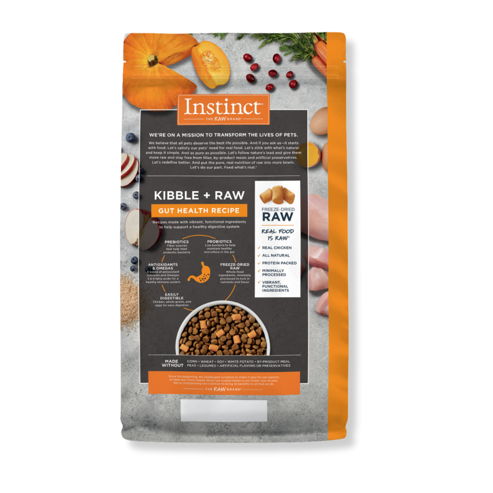 Instinct Raw Boost Whole Grain Gut Health Chicken and Brown Rice - 18 lbs