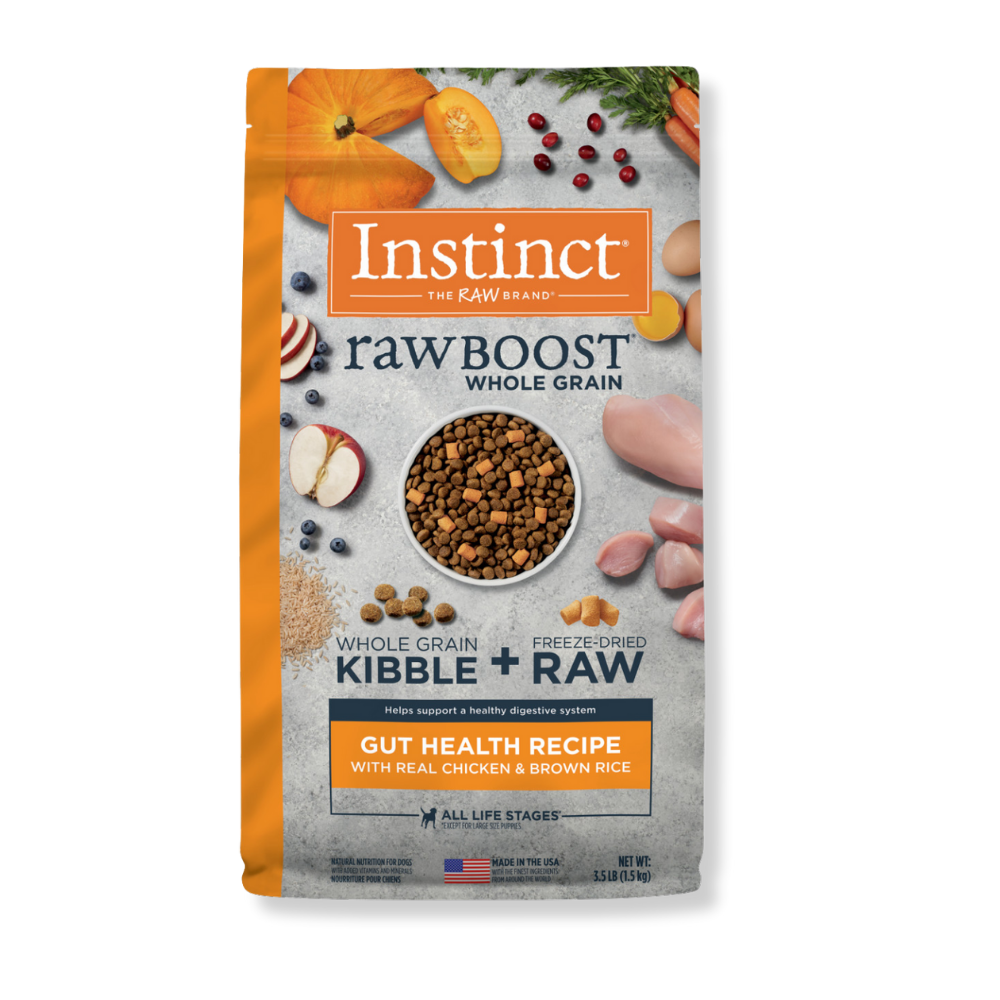 Instinct Raw Boost Whole Grain Gut Health Chicken and Brown Rice - 18 lbs
