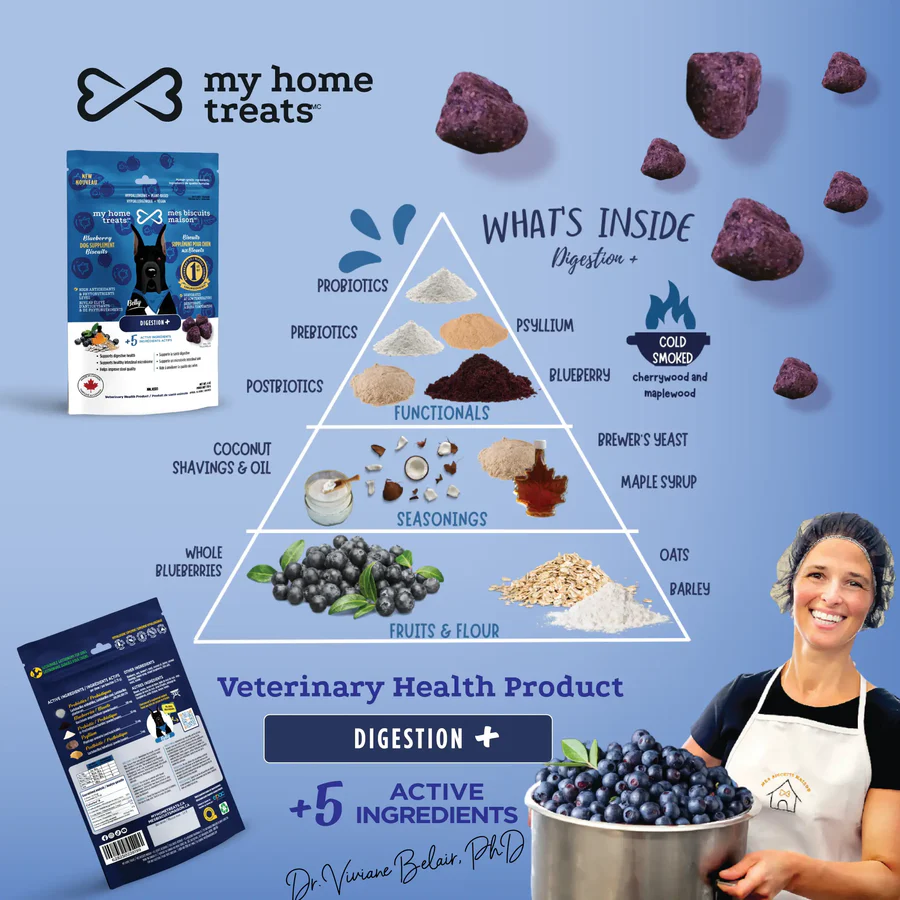 My Home Treats Digestion+ Dog Supplement with Blueberries - 6 oz
