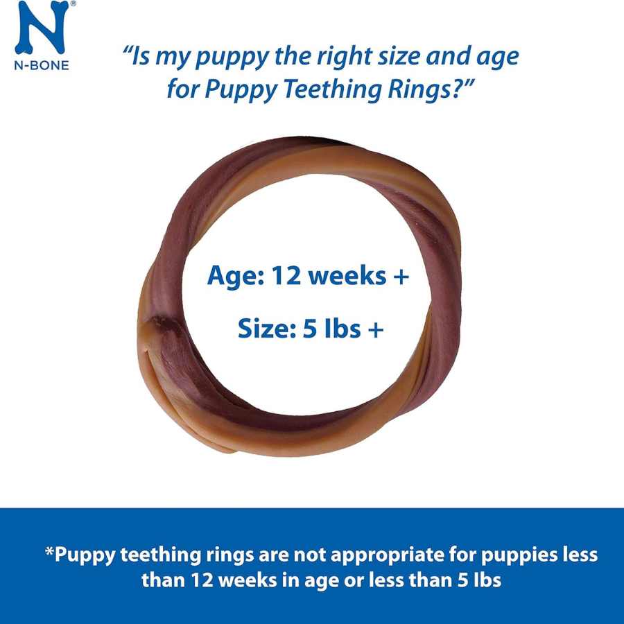 N-Bone Puppy Teething Ring Chicken Flavour - 3 Pack