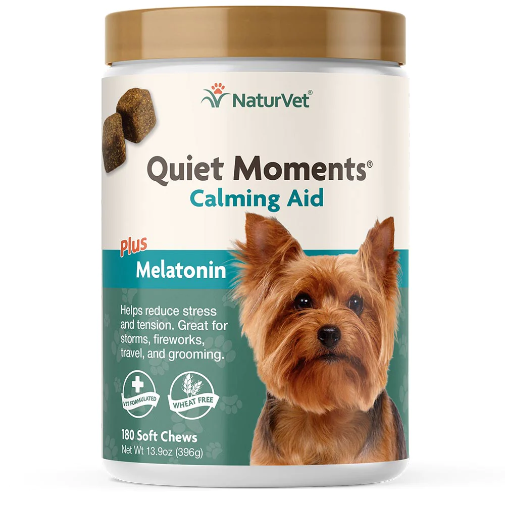 NaturVet Quiet Moments Calming Aid Plus Melatonin 180 Soft Chews 13.9OZ