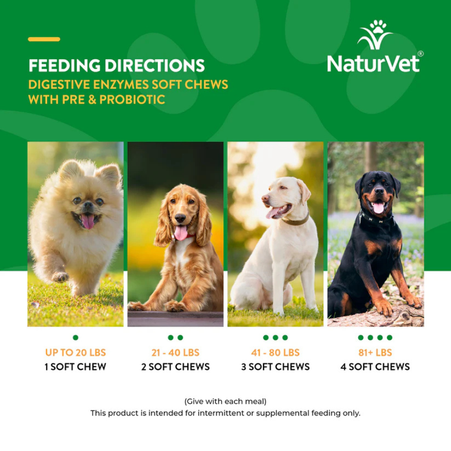 NaturVet Advanced Probiotic and Enzymes Soft Chew - 70 Chews