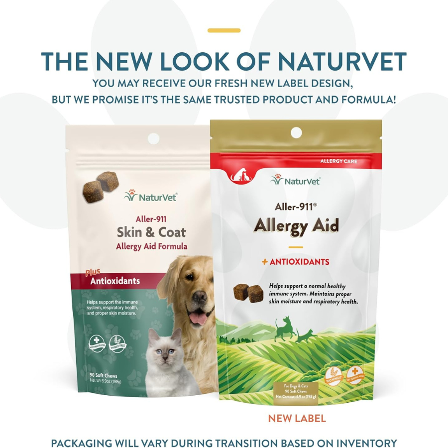 NaturVet Aller-911® Skin and Coat Soft Chews - 90 Chews