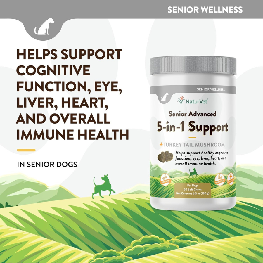 NaturVet Senior 5-in-1 Support Soft Chew - 60 Chews
