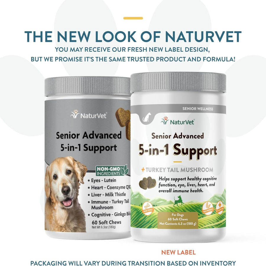 NaturVet Senior 5-in-1 Support Soft Chew - 60 Chews