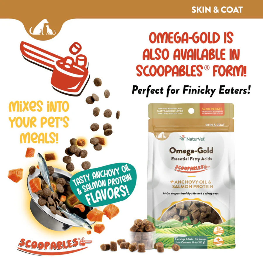 NaturVet Soft Chew Omega-Gold Plus Salmon Oil - 90 Count