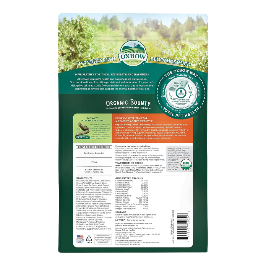 OXBOW Organic Guinea Pig Food - 3 lbs