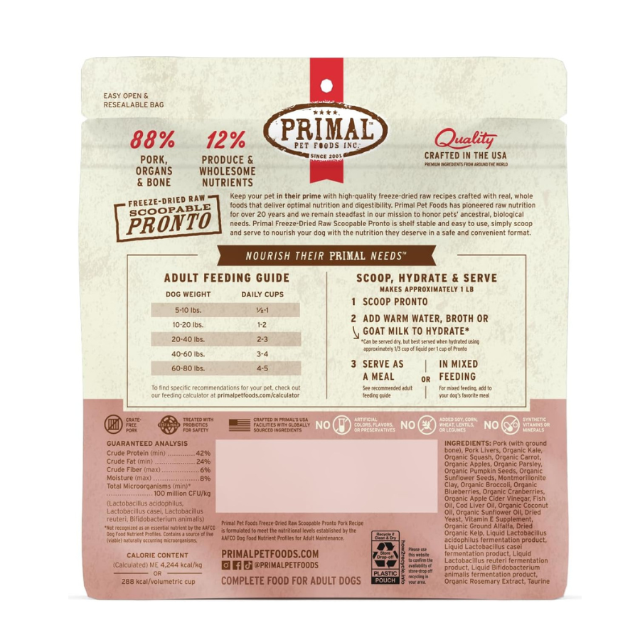 Primal Pet Foods Freeze-Dried Pork for Dogs
