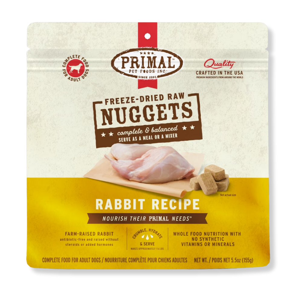 Primal Rabbit Nuggets Primal Freeze-Dried Rabbit Nuggets for Dogs