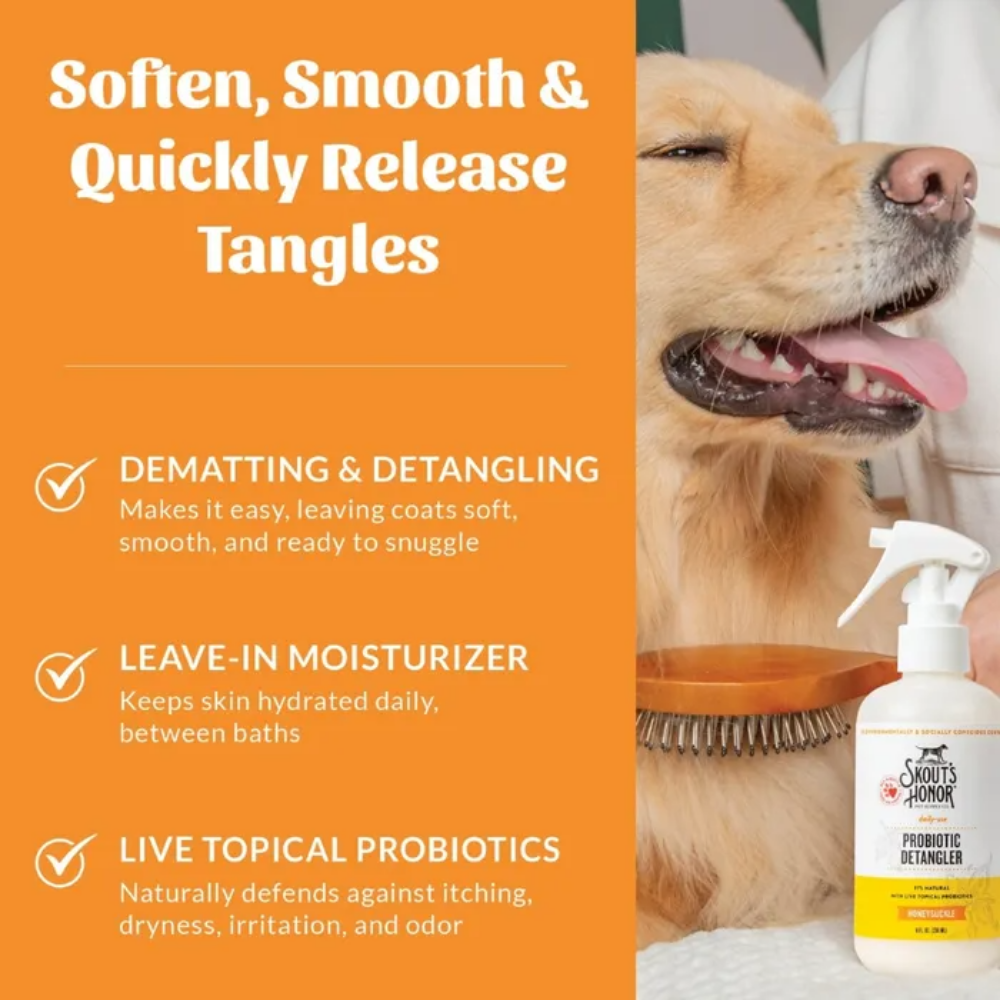 Skout's Honor Probiotic Detangler for Dogs - Honeysuckle
