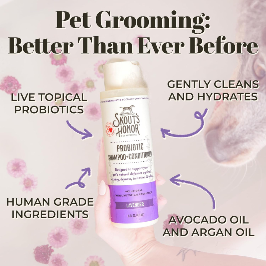 Skout's Honor Probiotic Dog Shampoo & Conditioner (2-In-1) - Lavender