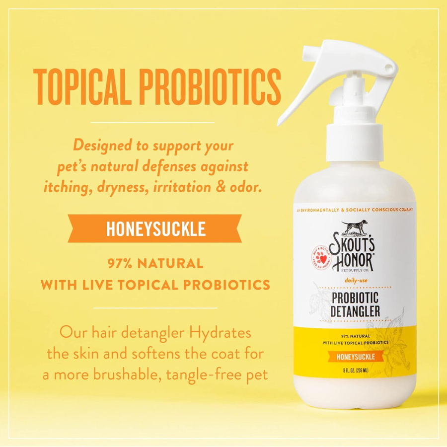 Skout's Honor Probiotic Detangler for Dogs and Cats - Honeysuckle