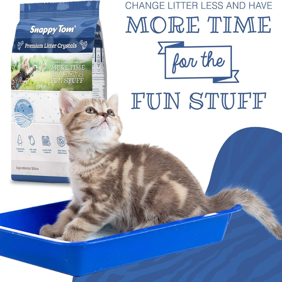 Snappy Tom Crystal Cat Litter - Unscented - 4.4 lbs