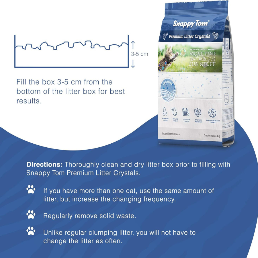 Snappy Tom Crystal Cat Litter - Unscented - 4.4 lbs