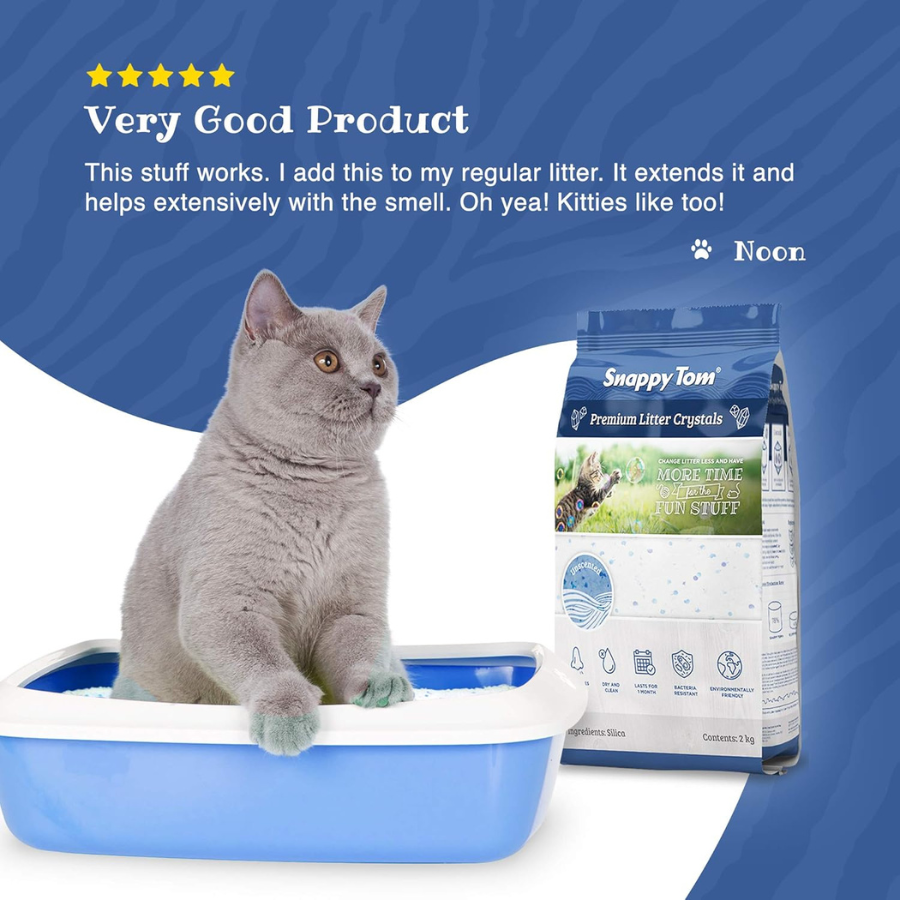Snappy Tom Crystal Cat Litter - Unscented - 4.4 lbs
