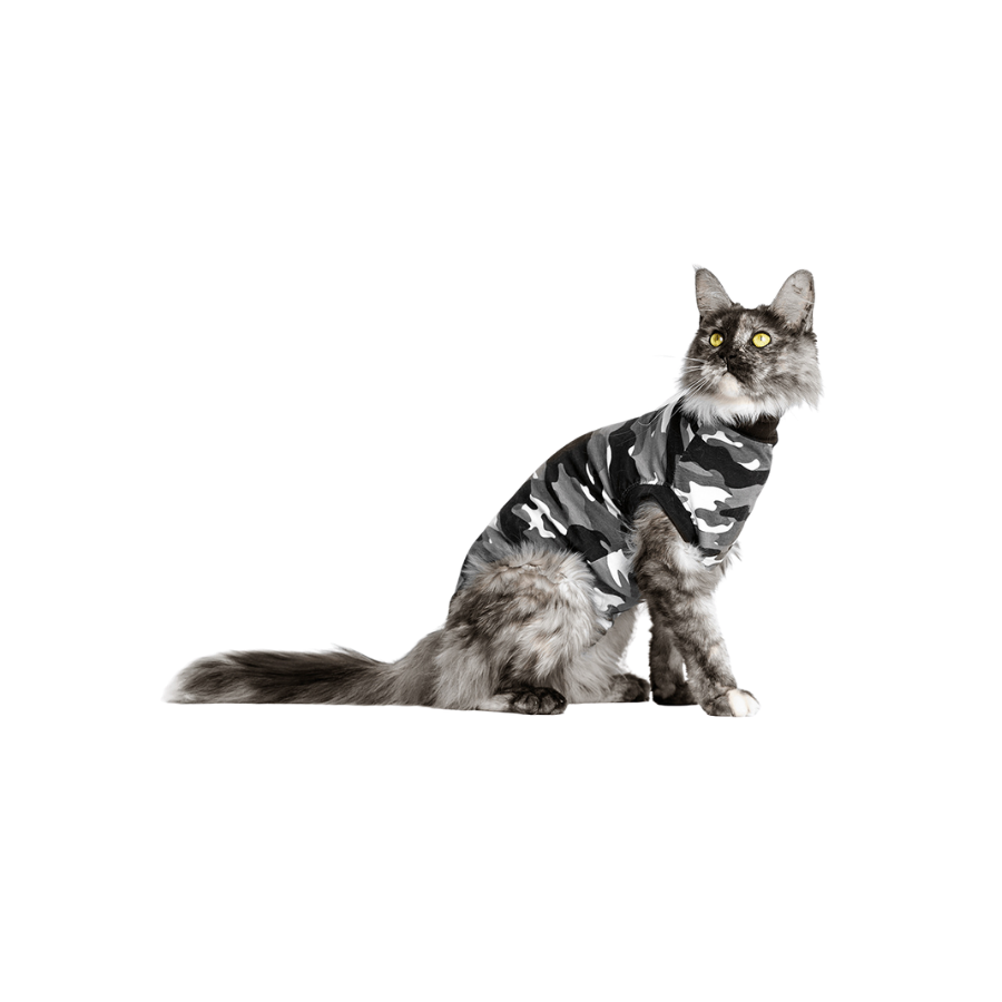 Suitical Recovery Suit for Cats - Black Camo