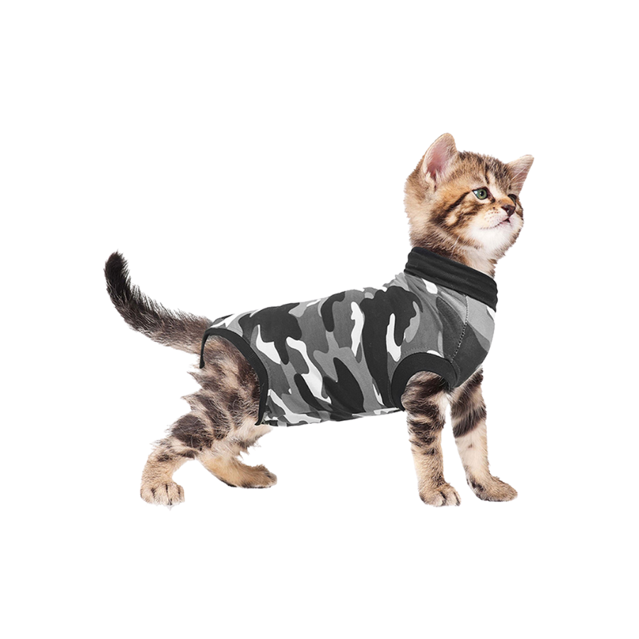 Suitical Recovery Suit for Cats - Black Camo