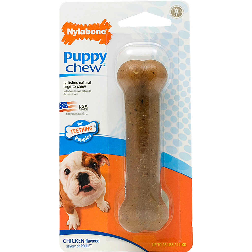 Nylabone Puppy Teething Bone Dog Chew - Chicken Flavour
