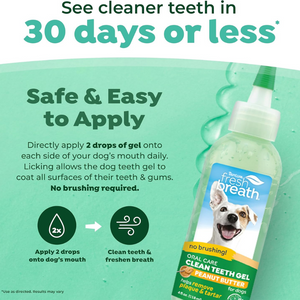 TropiClean Fresh Breath Clean Teeth Gel Peanut Butter - 4 oz