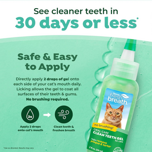 TropiClean Fresh Breath Clean Teeth Gel for Cats - 2 oz