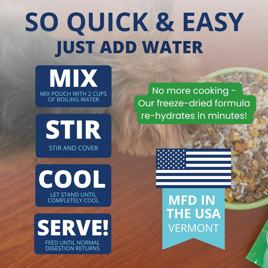 Under the Weather Bland Diets for Sick Dogs and Sensitive Stomachs - Rice, Hamburger and Sweet Potato