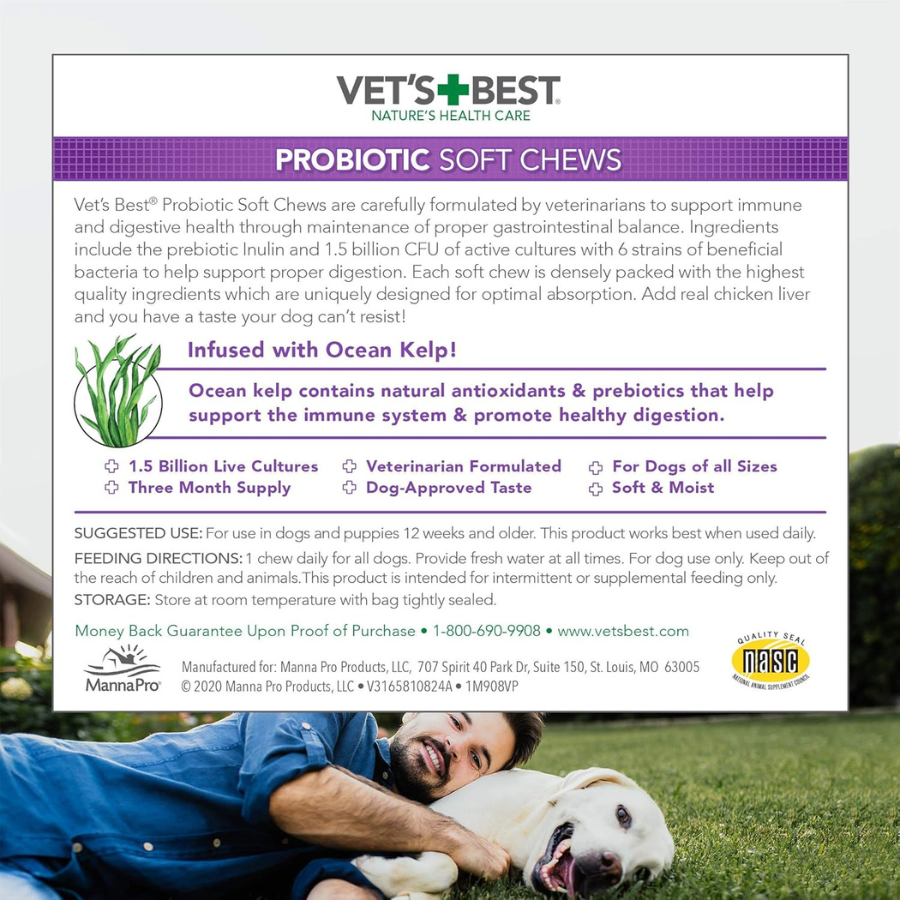 Vet's Best Probiotic Soft Chews for Dogs - 30 Chews