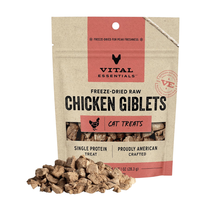 Vital Essentials Freeze-Dried Chicken Giblets for Cats