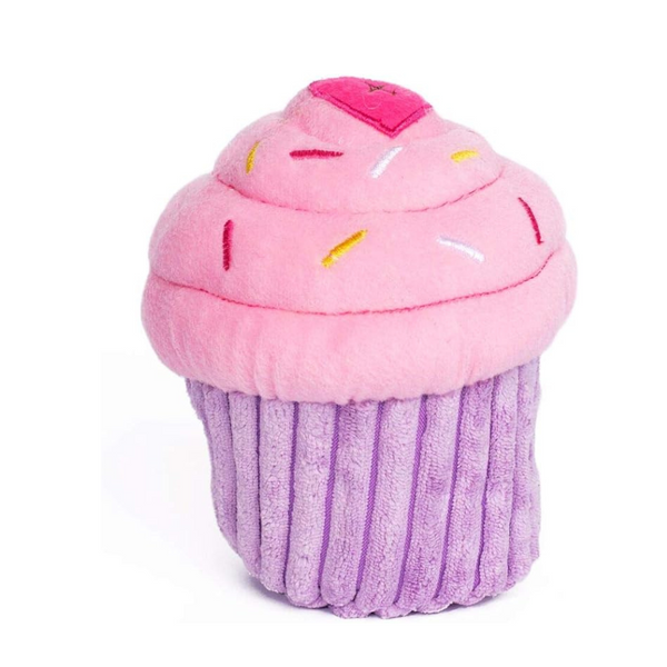 ZippyPaws Pink Cupcake Squeaker Dog Toy