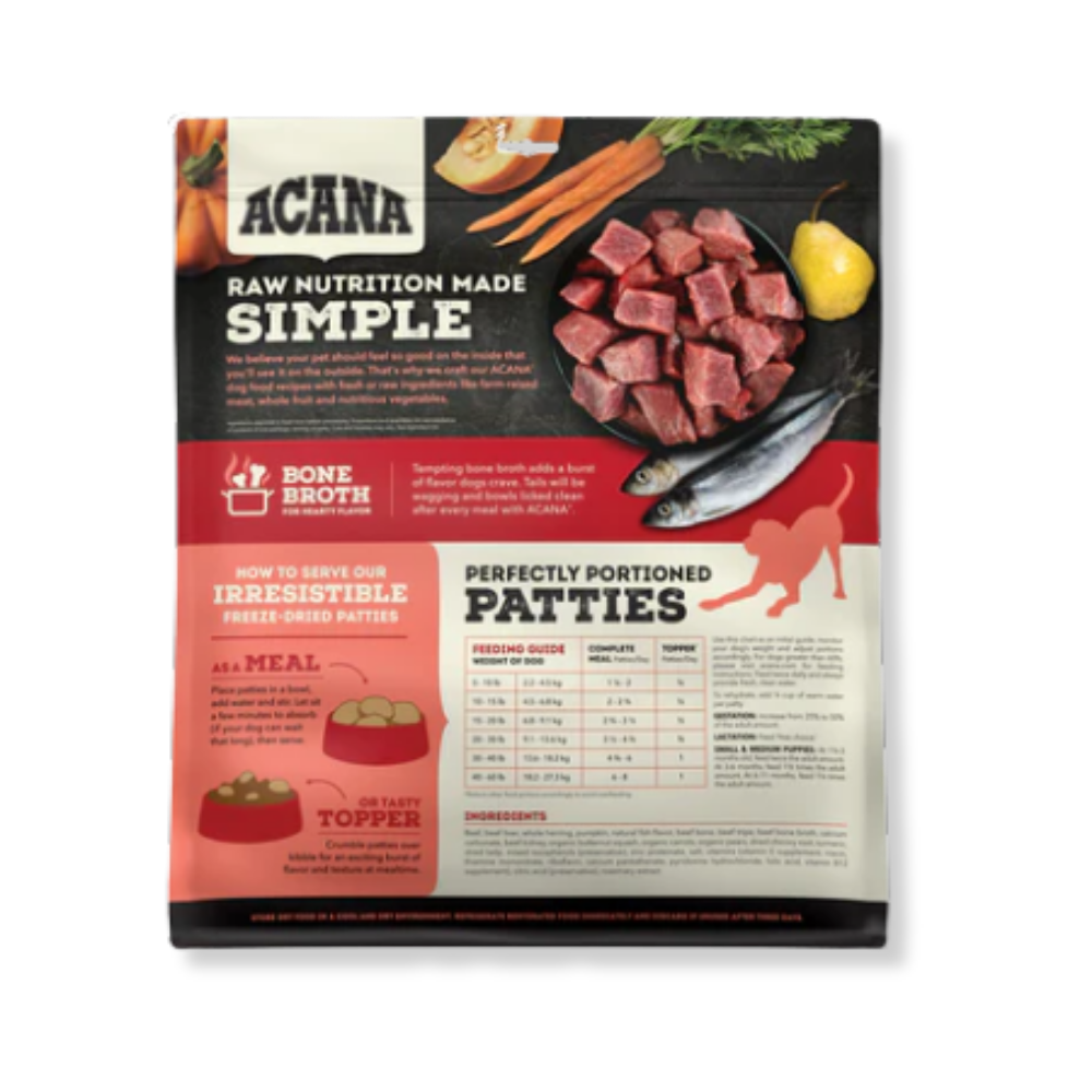 Acana Freeze-Dried Beef Patties for Dogs - 14 oz