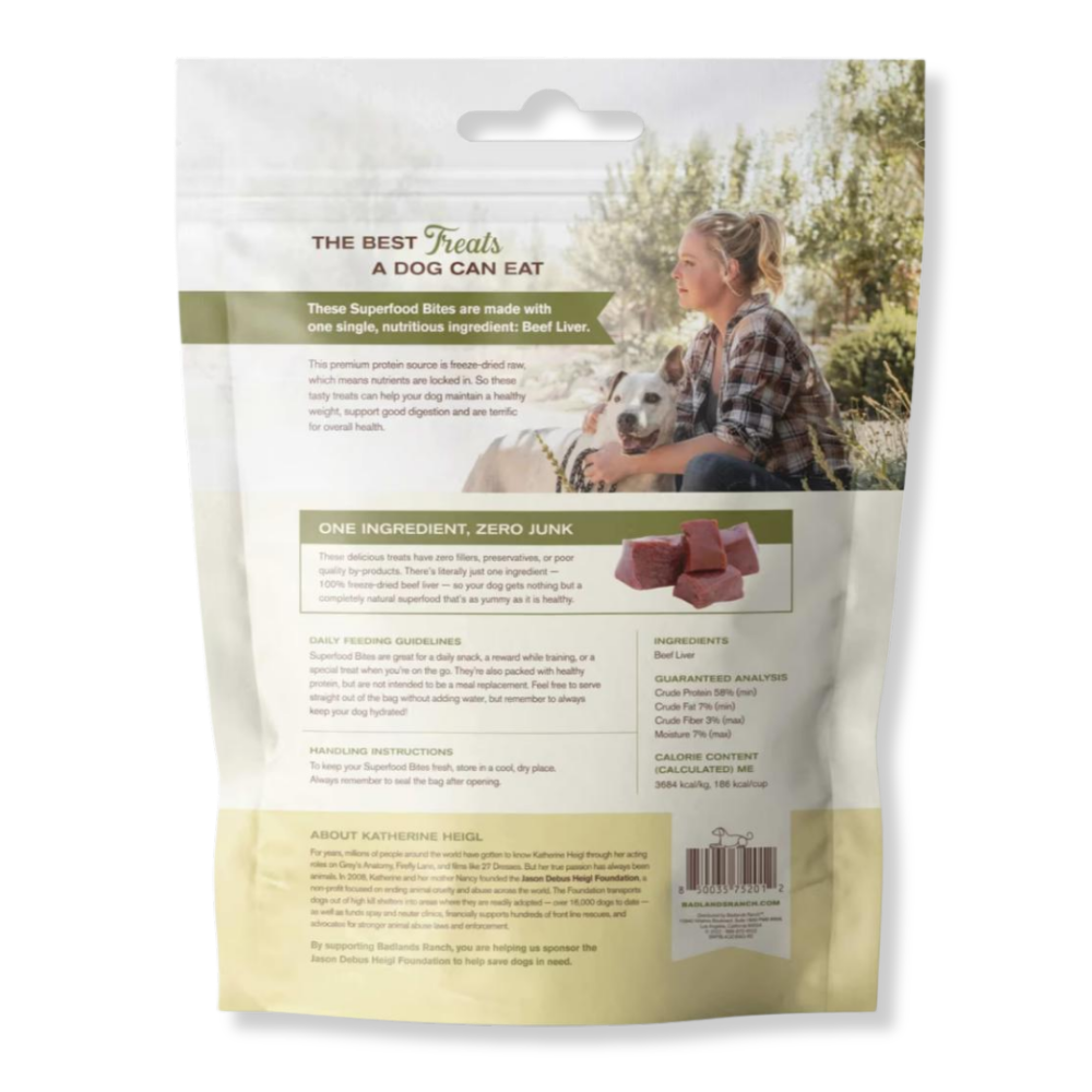Badlands Ranch Superfood Bites Beef Liver Treats - 4 oz