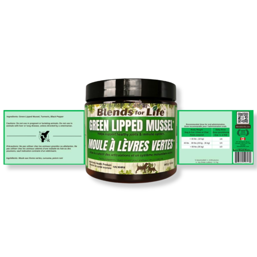 Blends for Life Green Lipid Mussel+ Dog and Cat Health Supplement - 5.6 oz