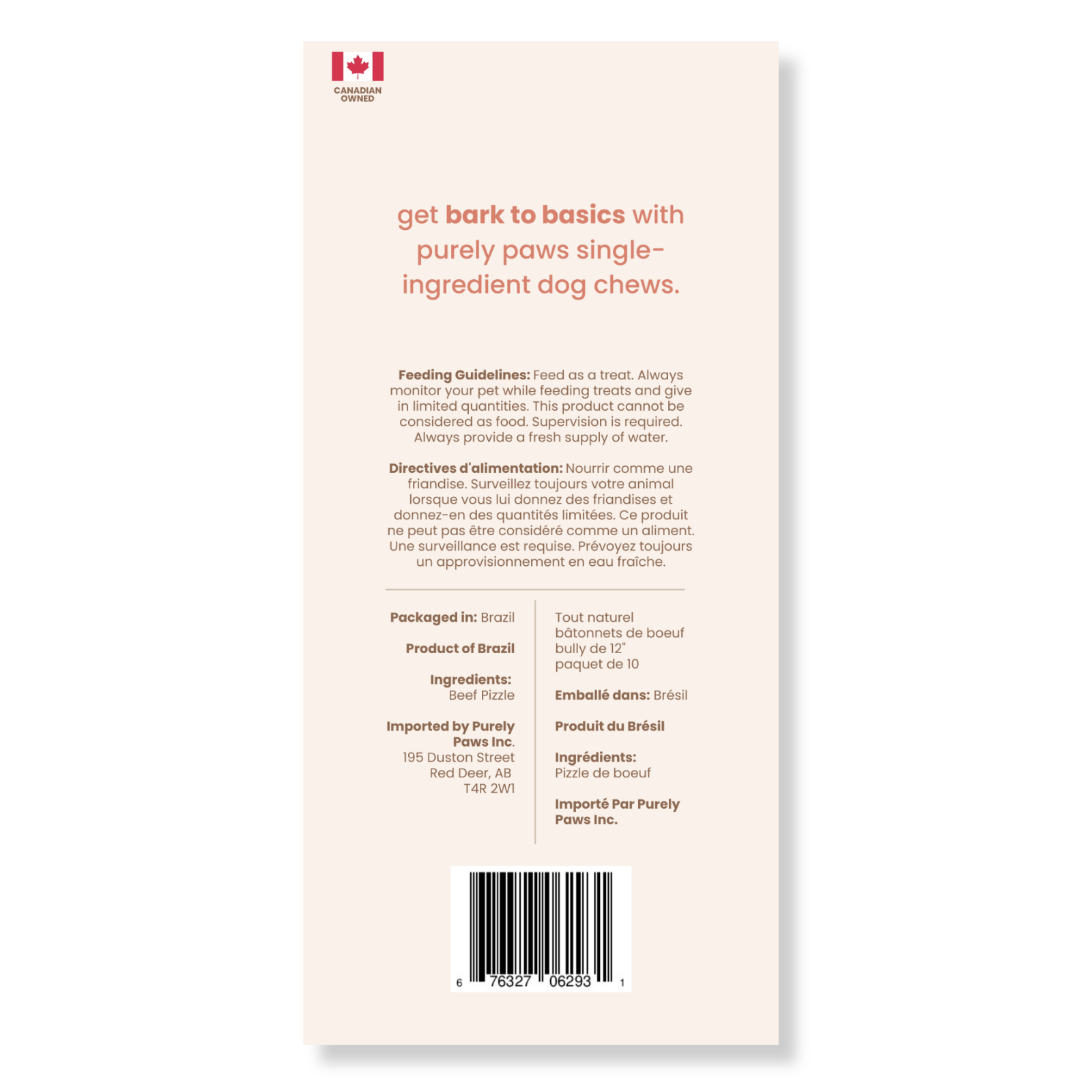 Purely Paws Beef Bully Sticks - Standard