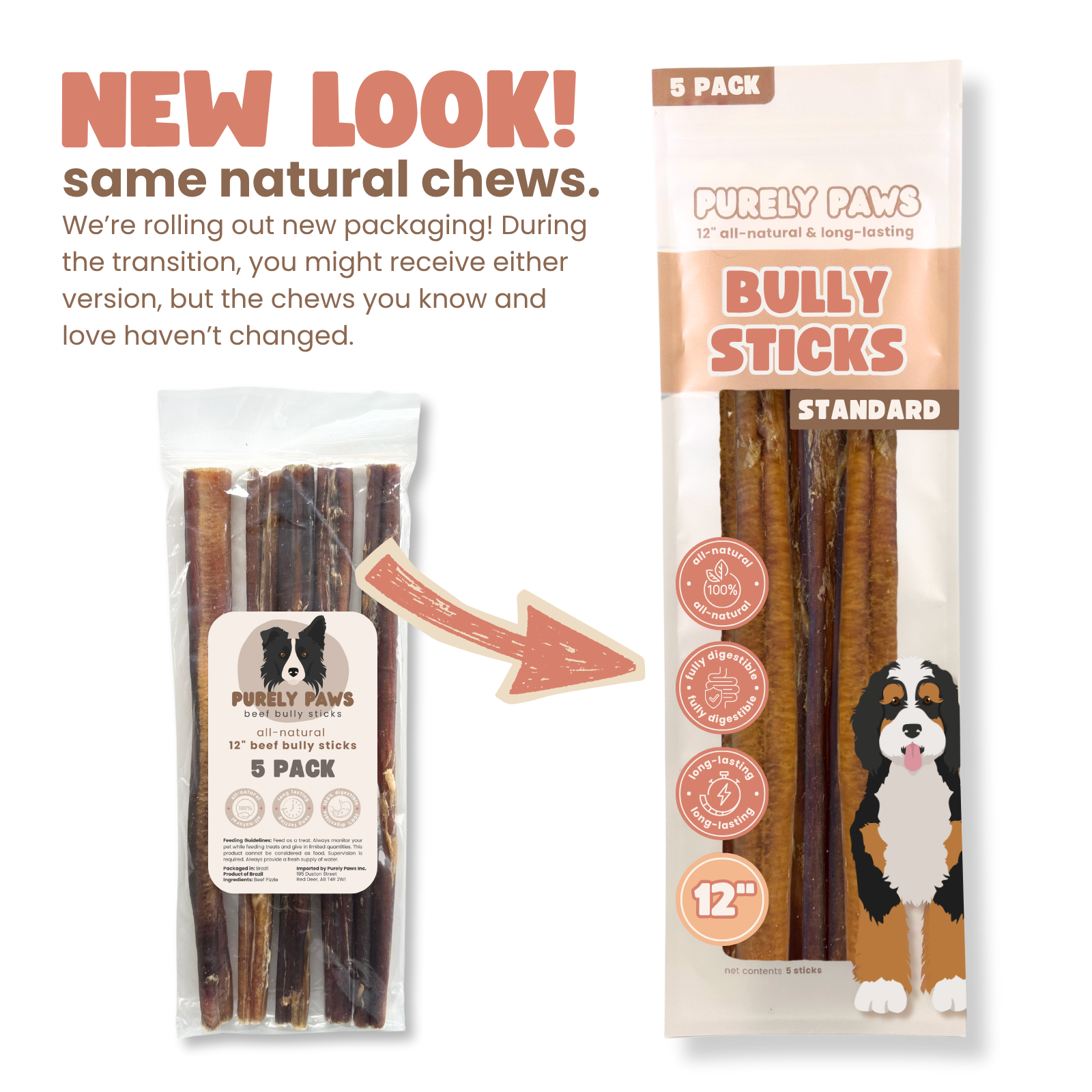 Purely Paws Beef Bully Sticks - Standard