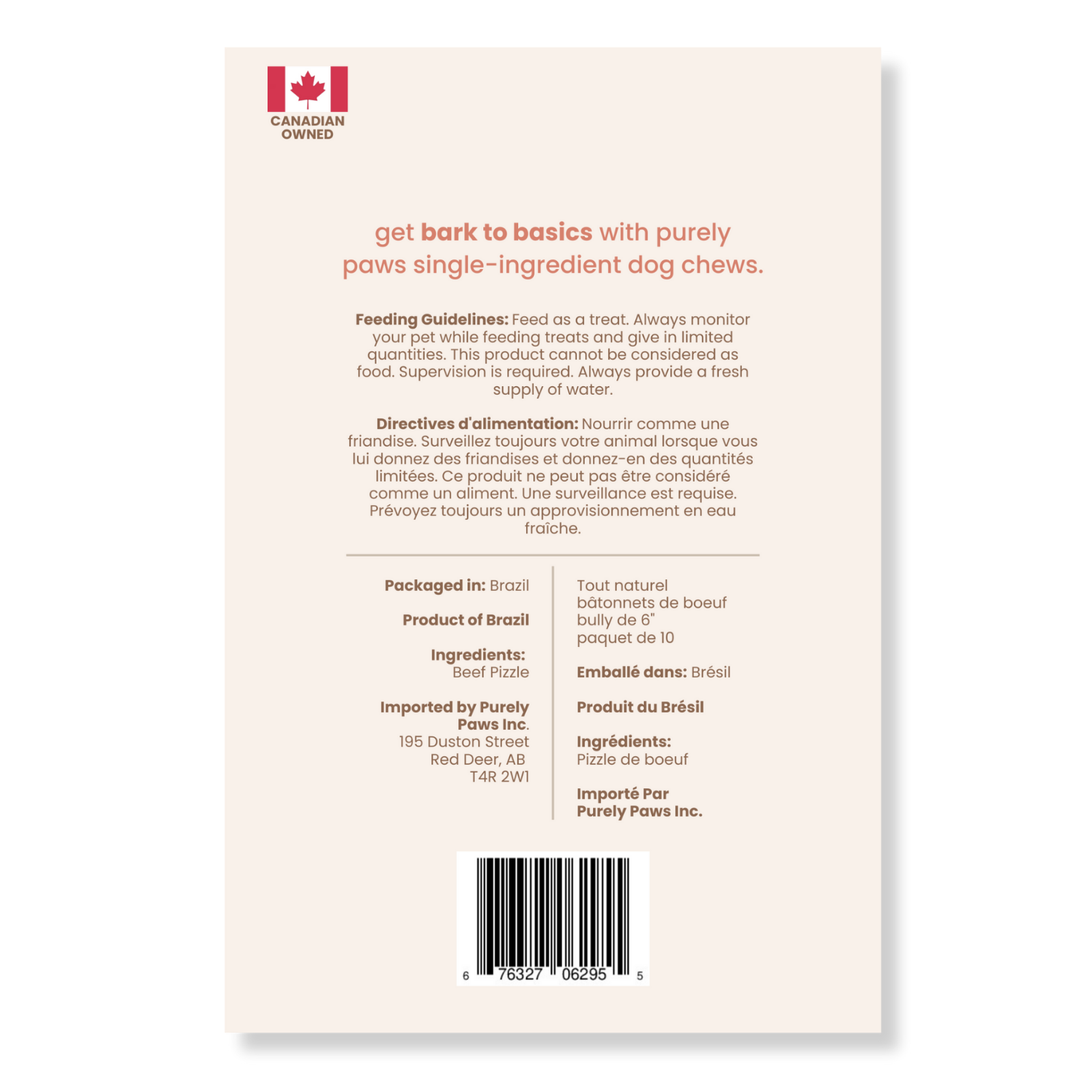 Purely Paws Beef Bully Sticks - Standard