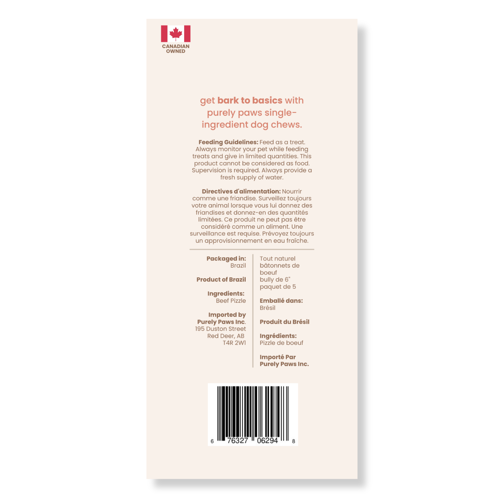 Purely Paws Beef Bully Sticks - Standard