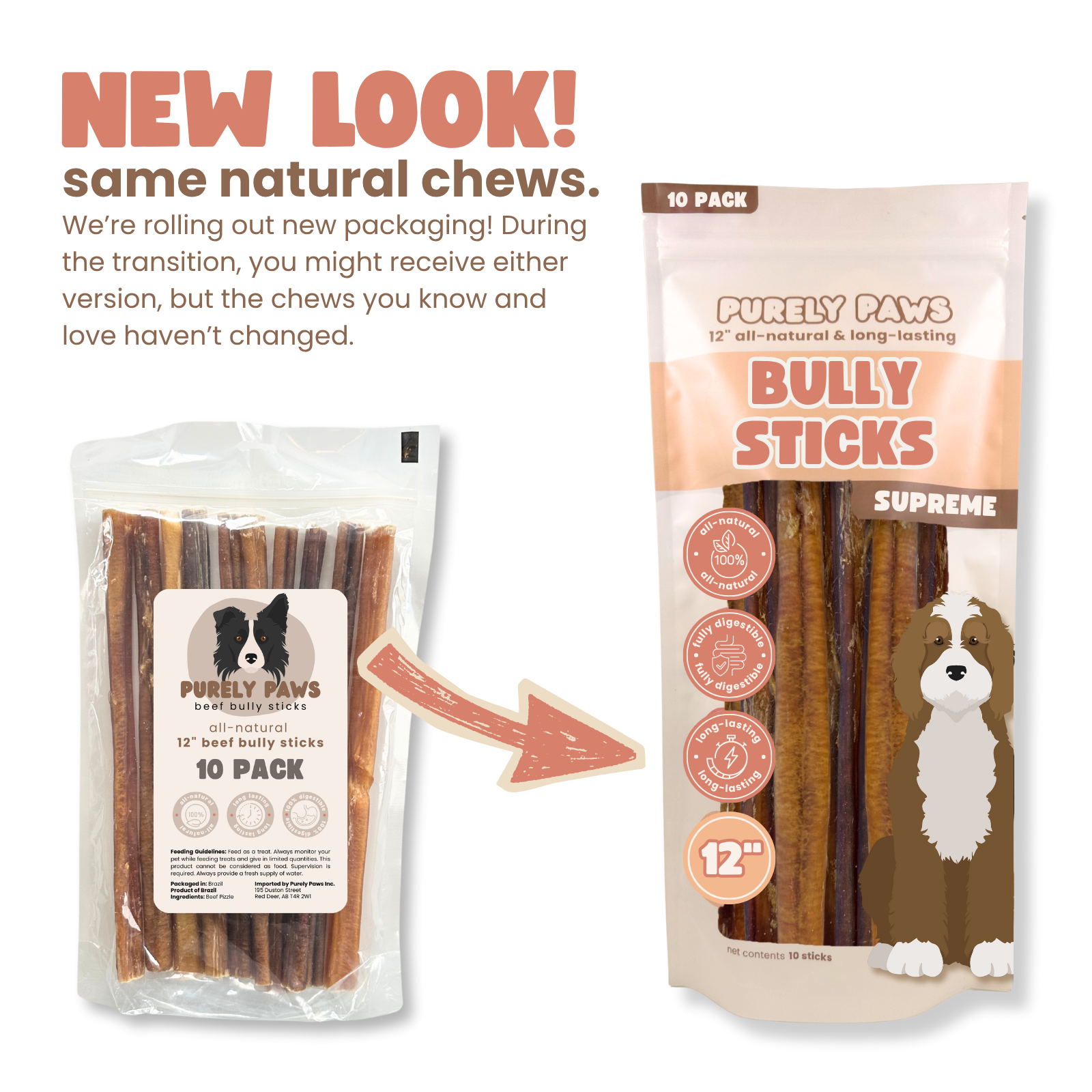 Purely Paws Beef Bully Sticks - Supreme