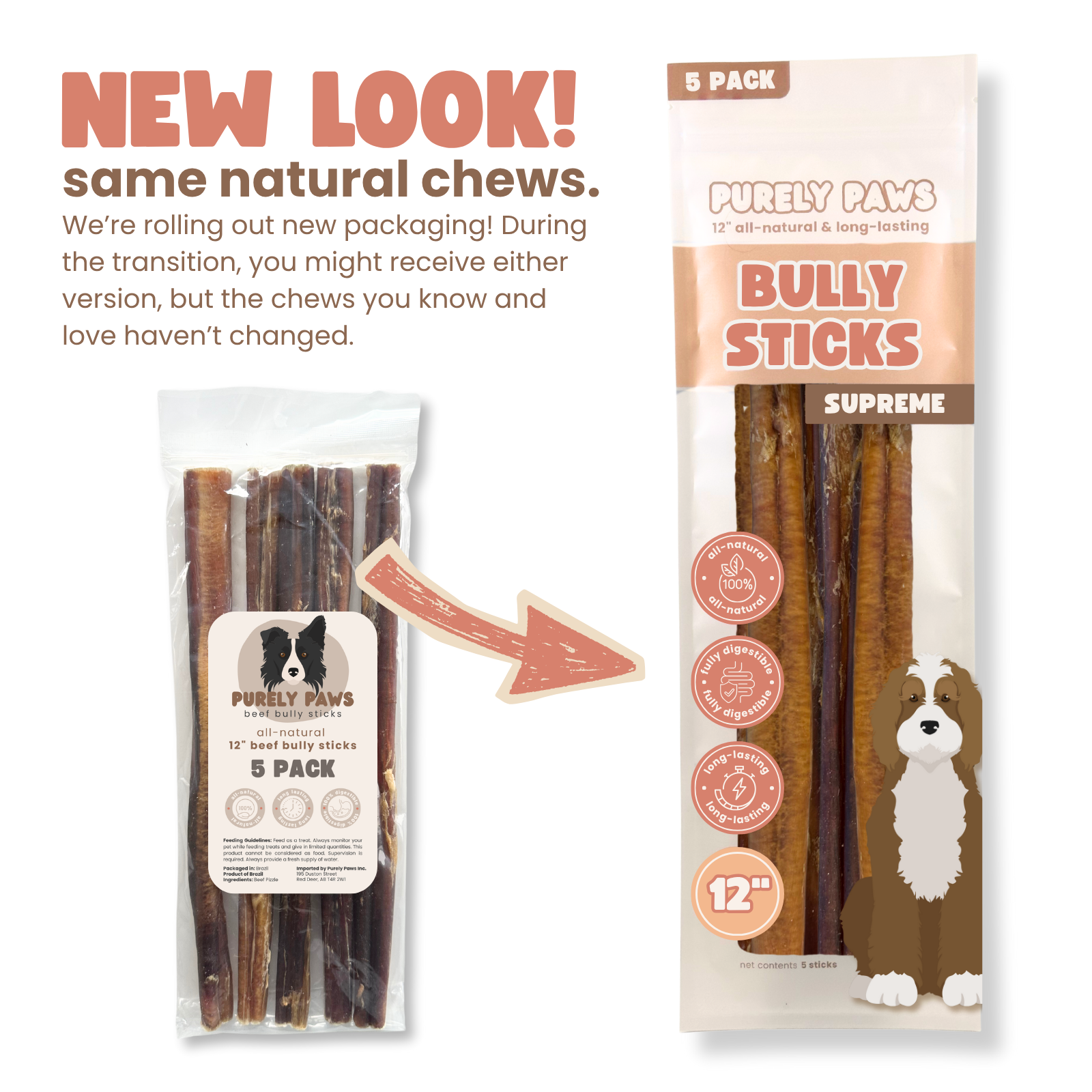 Purely Paws Beef Bully Sticks - Supreme