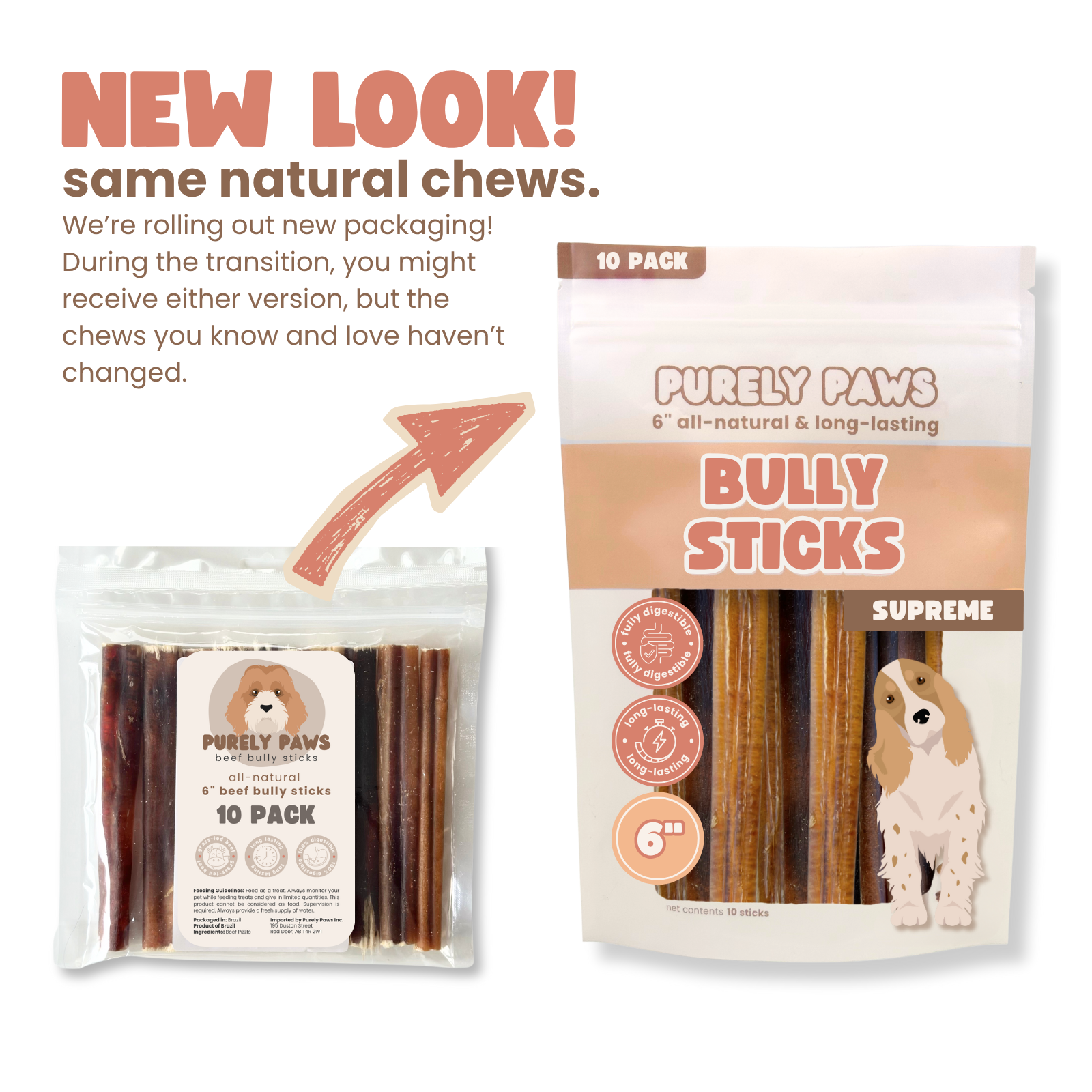 Purely Paws Beef Bully Sticks - Supreme