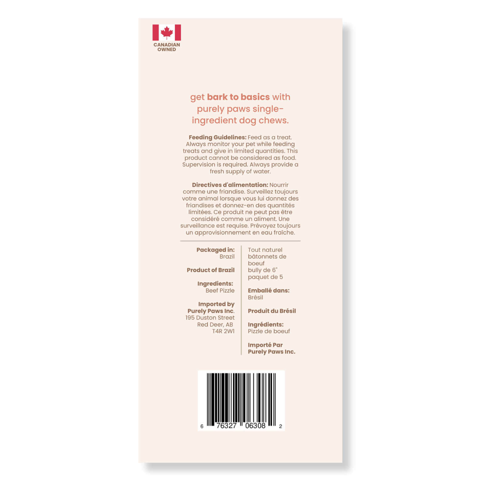 Purely Paws Beef Bully Sticks - Supreme