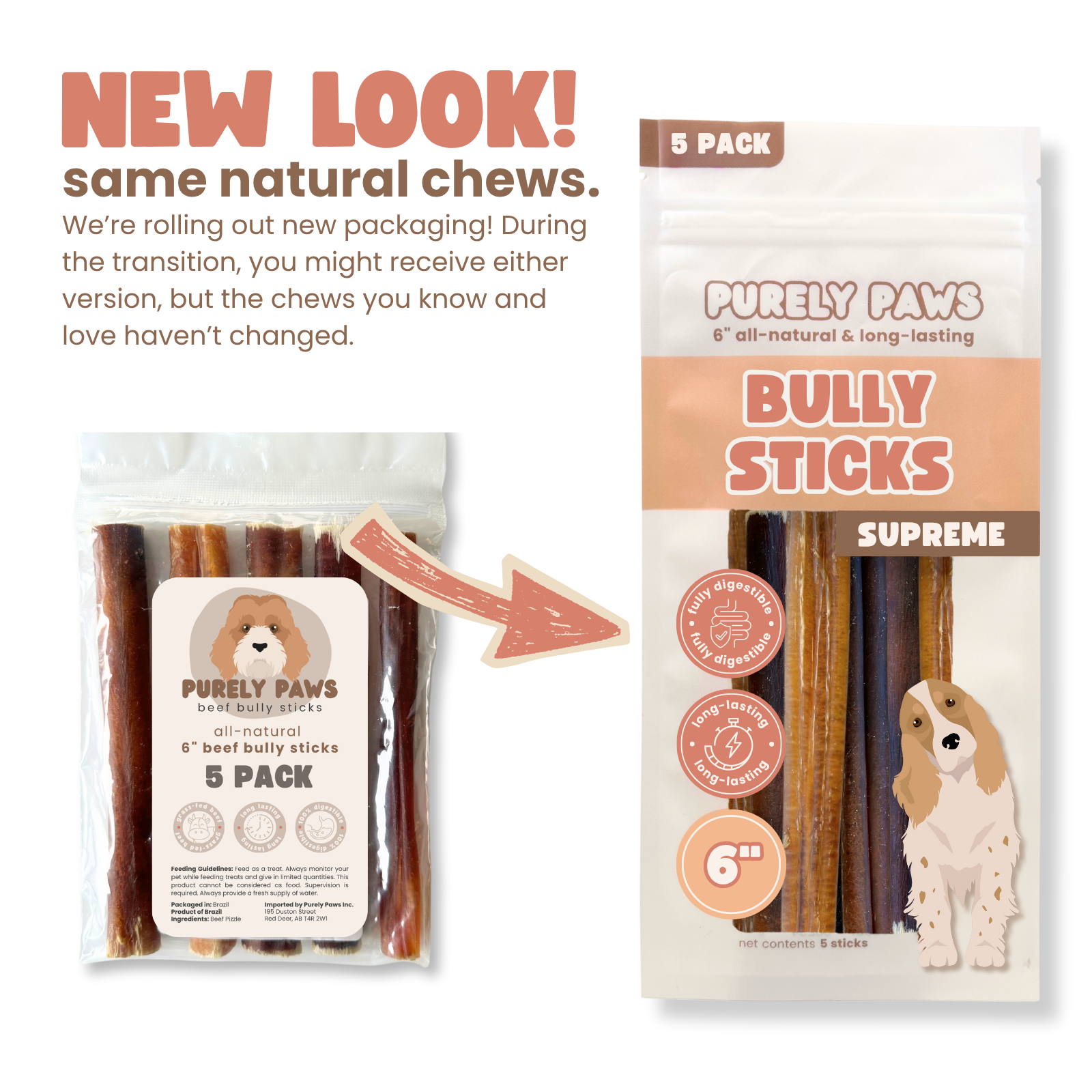 Purely Paws Beef Bully Sticks - Supreme