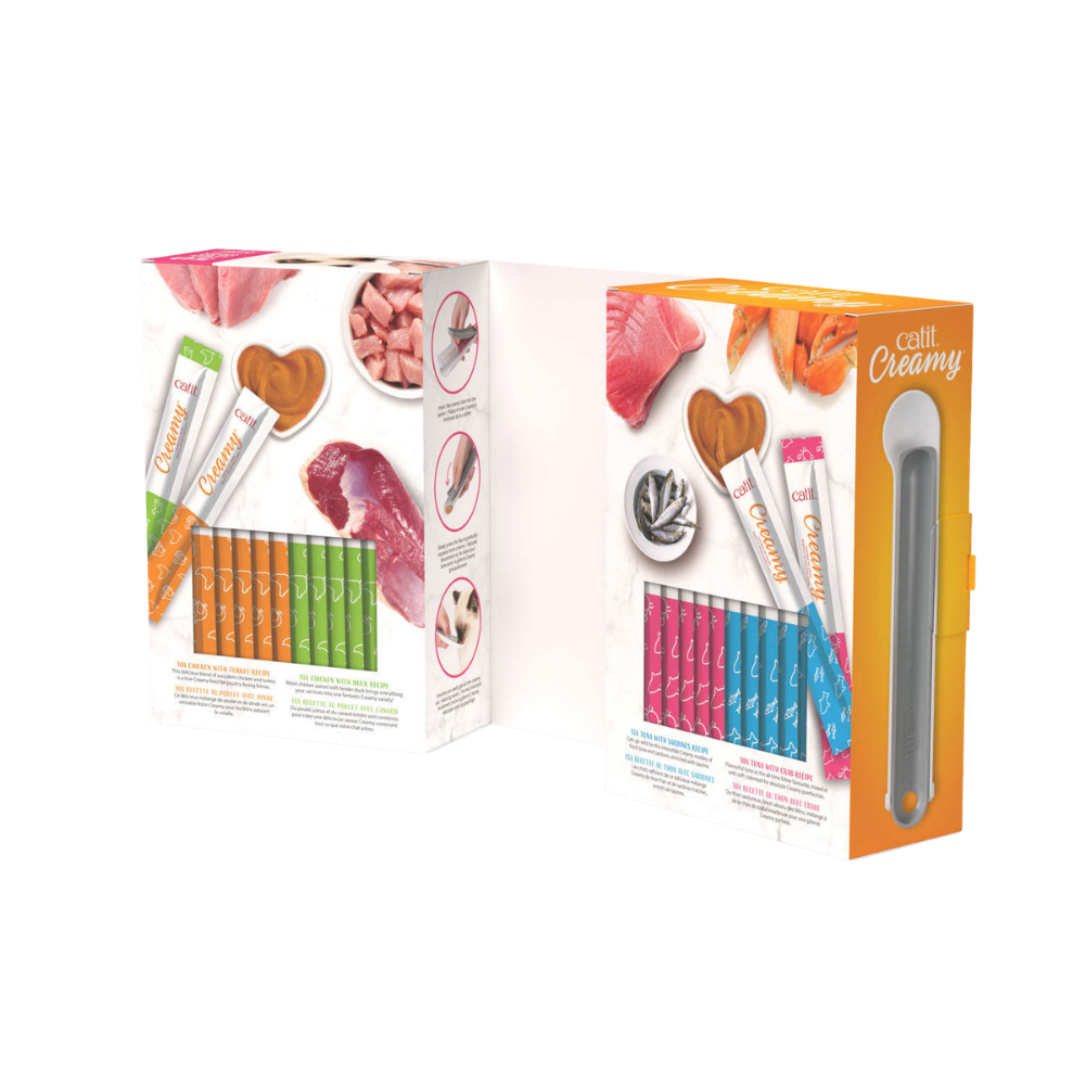 Catit Creamy Assorted Gift Box - 50 Pack with Spoon