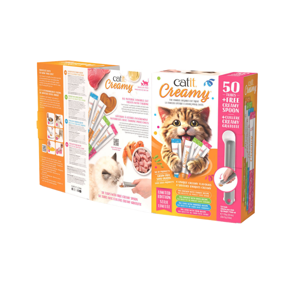 Catit Creamy Assorted Gift Box - 50 Pack with Spoon