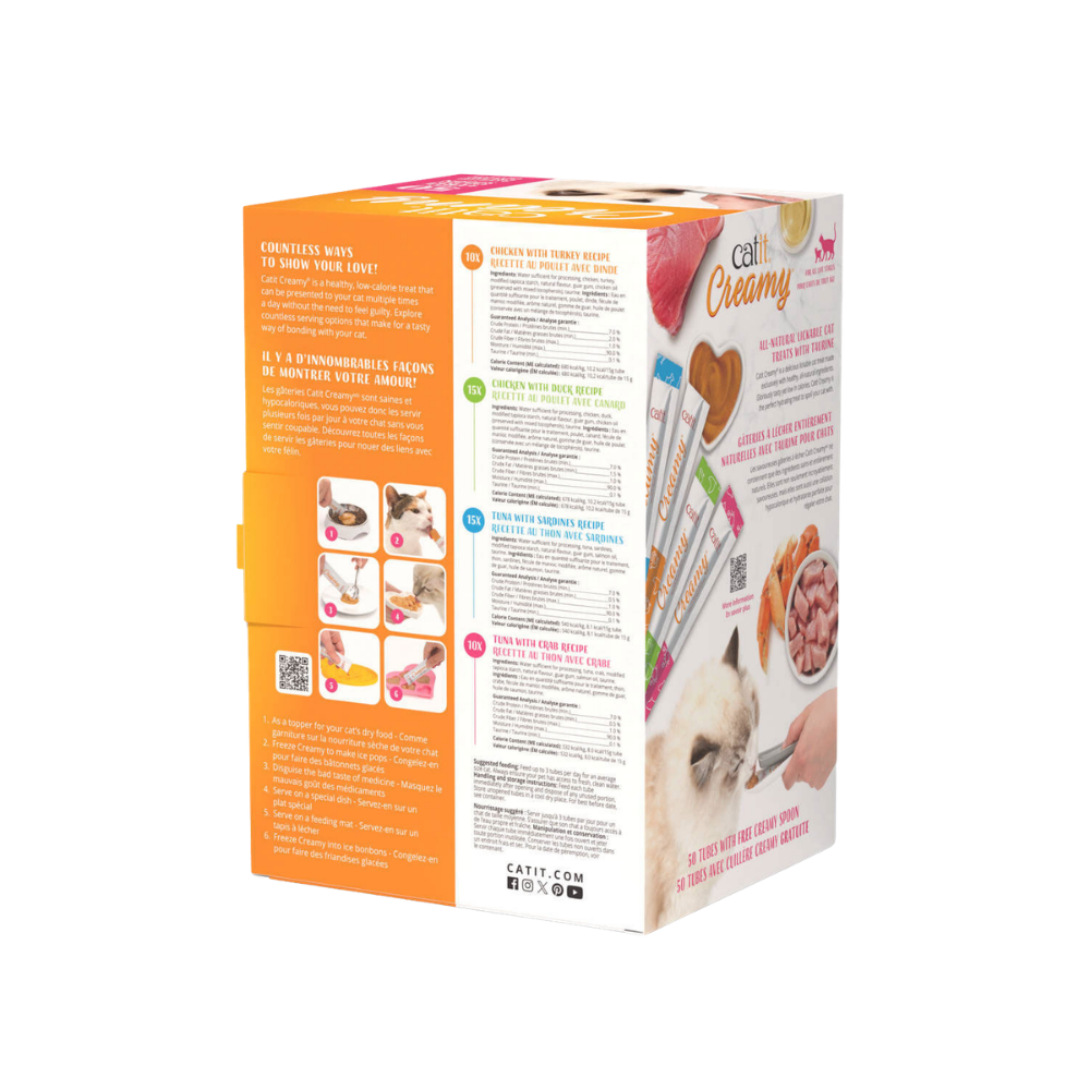 Catit Creamy Assorted Gift Box - 50 Pack with Spoon