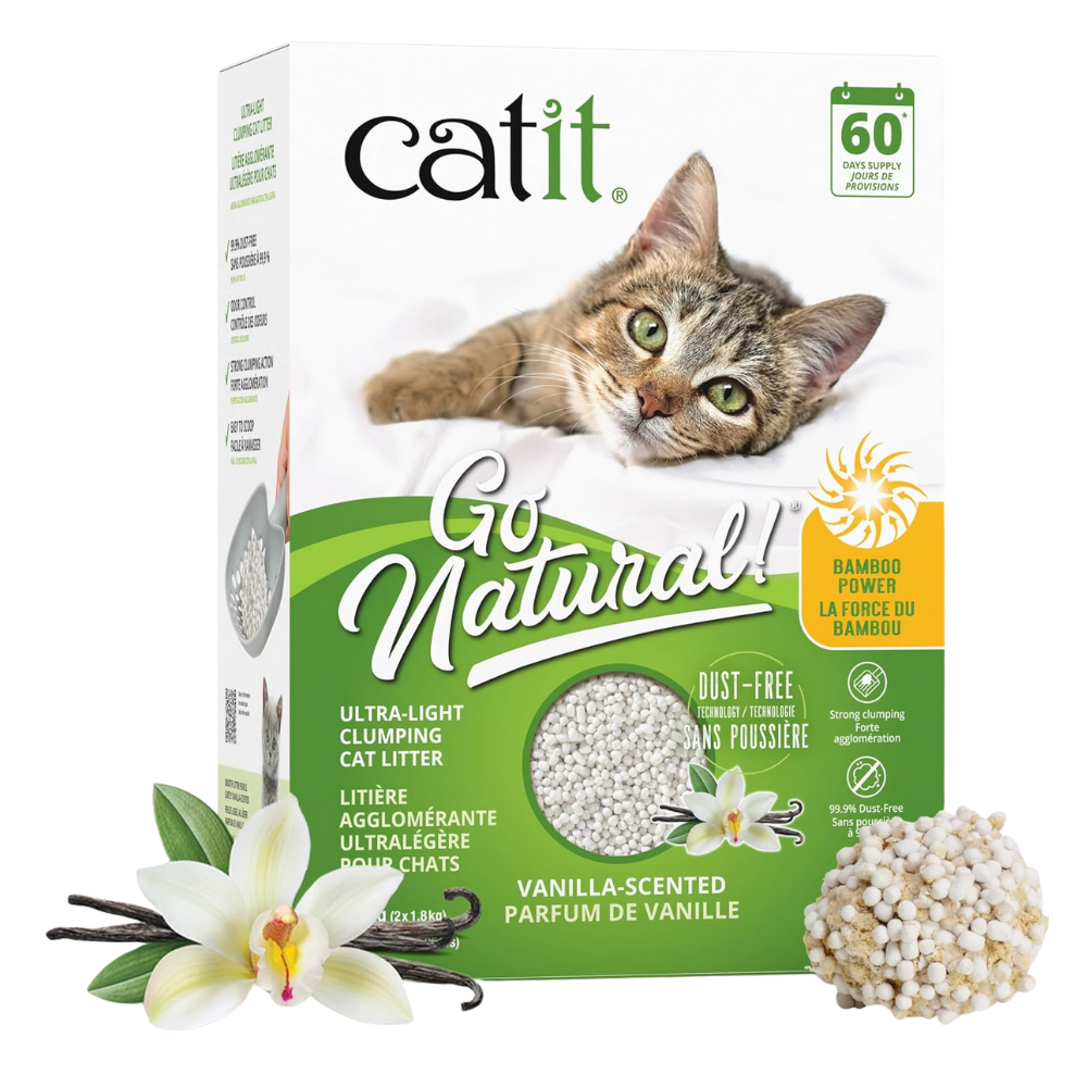 Catit Go Natural! Bamboo Clumping Cat Litter - Vanilla (7.8 lbs)