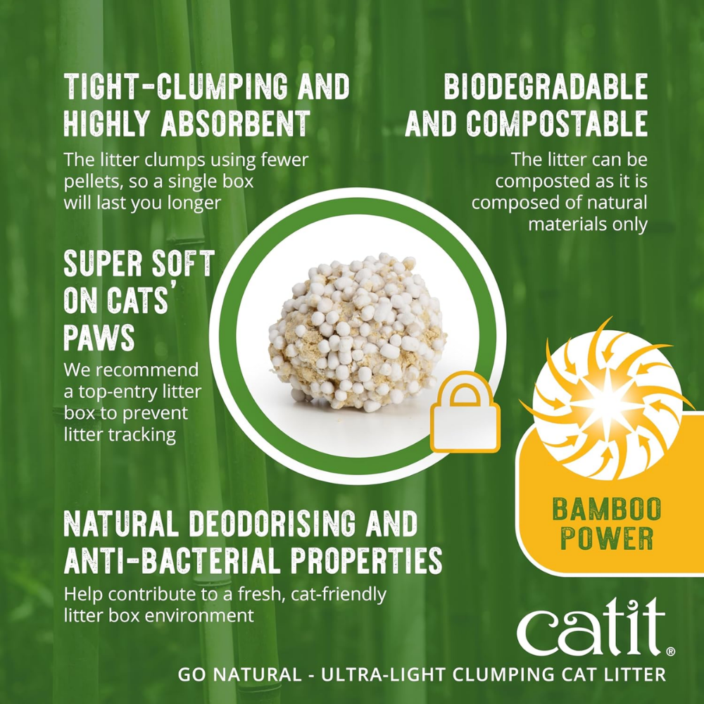 Catit Go Natural! Bamboo Clumping Cat Litter - Vanilla (7.8 lbs)
